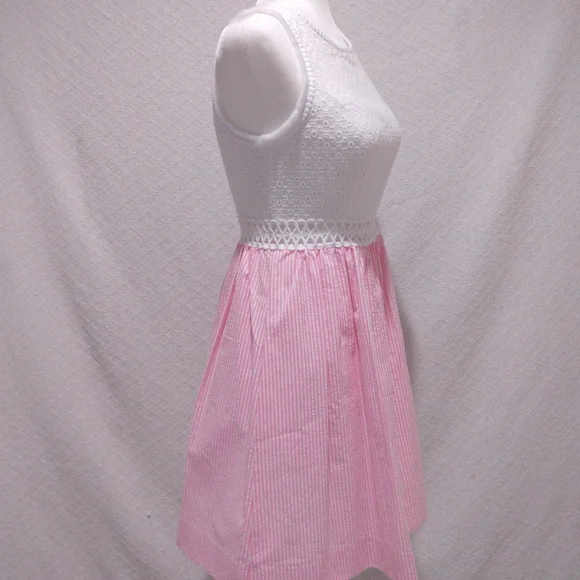 Lilly Pulitzer Alivia Havana Pink Yarn Dye Seersucker Dress with Pockets - Picture 6 of 12